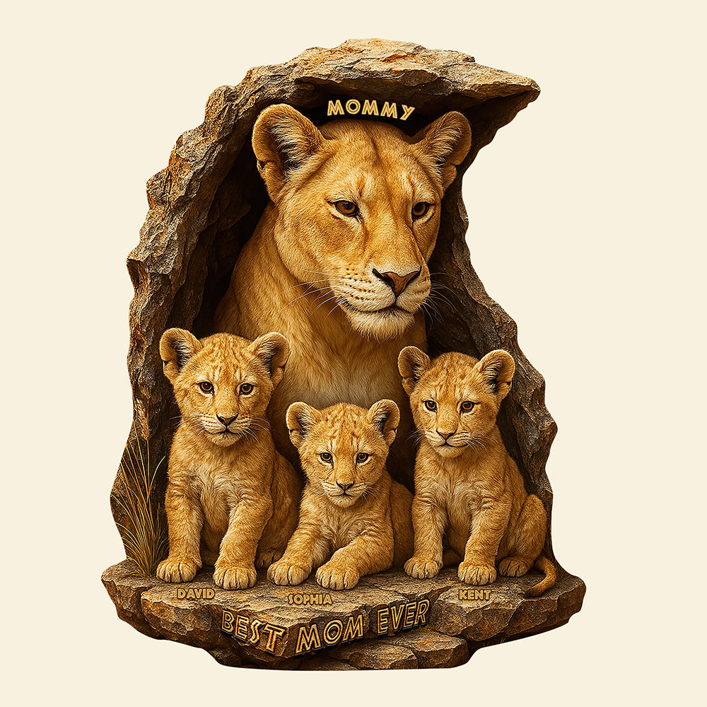 Lion Mom Plaque - Personalized Gifts For Mother 03xqqn290325-Homacus