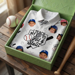 Custom Photo Proud Baseball Dad Polo Shirt, Personalized Gifts For Dads 02qhlu090526-Homacus