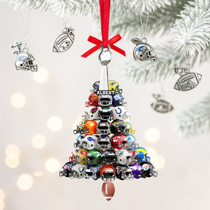 Football Helmet Christmas Tree Ornament - Personalized Gifts For American Football Lovers 02HULU030925