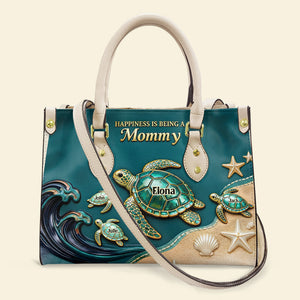 Turtle Mom Leather Bag - Personalized Mothers Day Gifts 01NADT230226