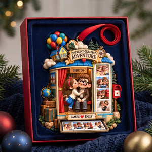 Adventurous Couple Photo Booth Ornament - Personalized Christmas Gift For Couples 05HALU220926