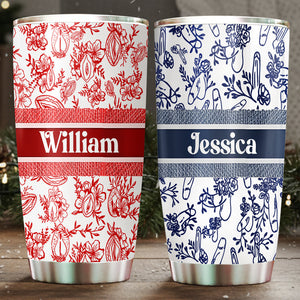 Playful Pattern Tumbler - Personalized Gifts For Couples 02LALU281025