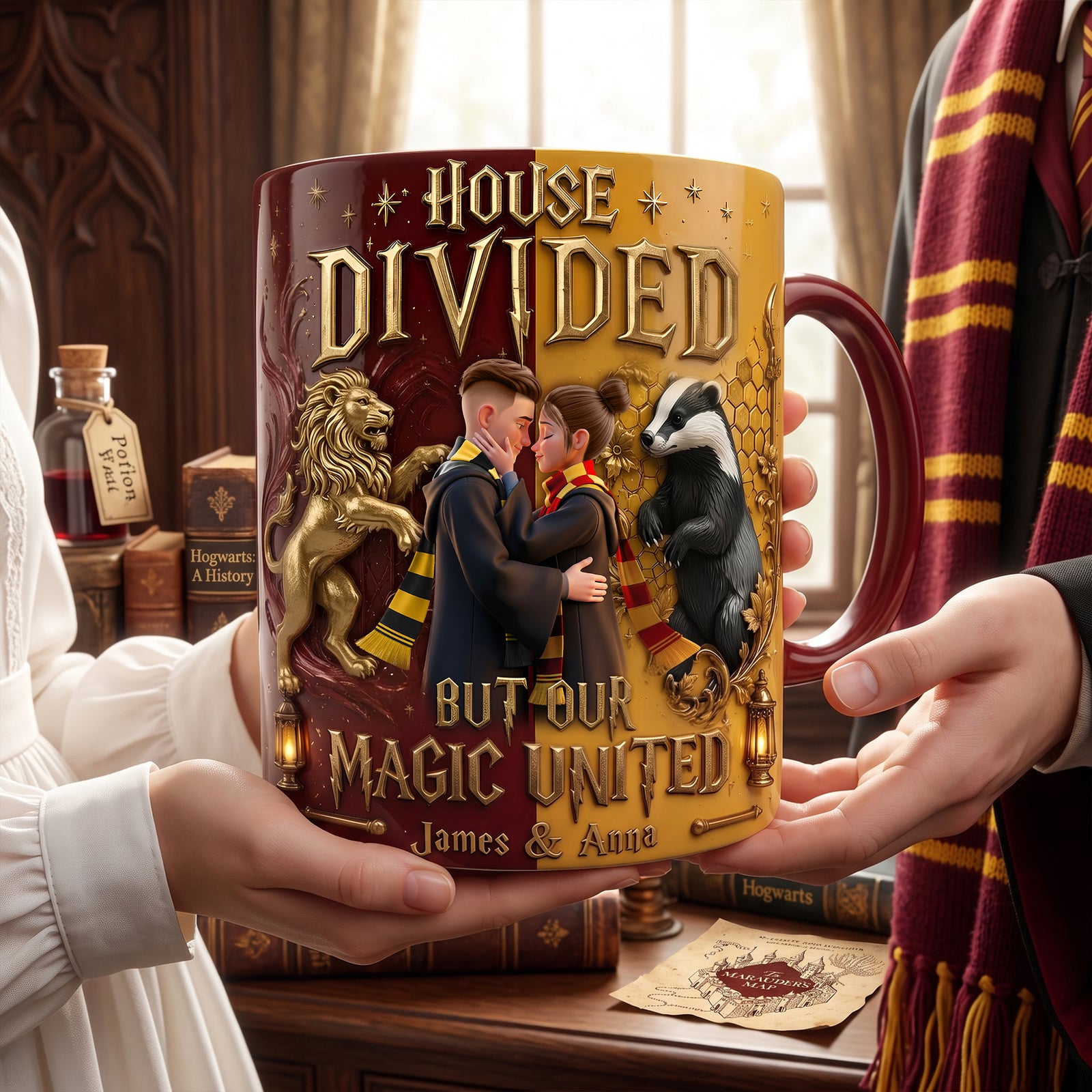 Fantasy House Divided Magic Coffee Mug - Personalized Gifts For Couple 05ohlu130726