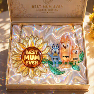 Best Mum Ever - Personalized Gifts For Mom Suncatcher Ornament 02nalu230426-Homacus