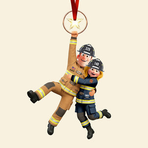 Firefighter Couple Hanging Ornament - Personalized Gifts For Couple 01qhqn031025