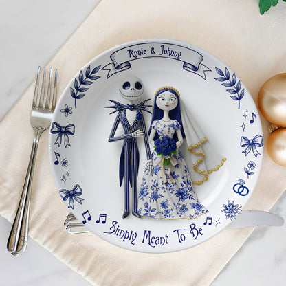 Simply Meant To Be Round Plate - Personalized Christmas Gift For Couple 04PGLU041025