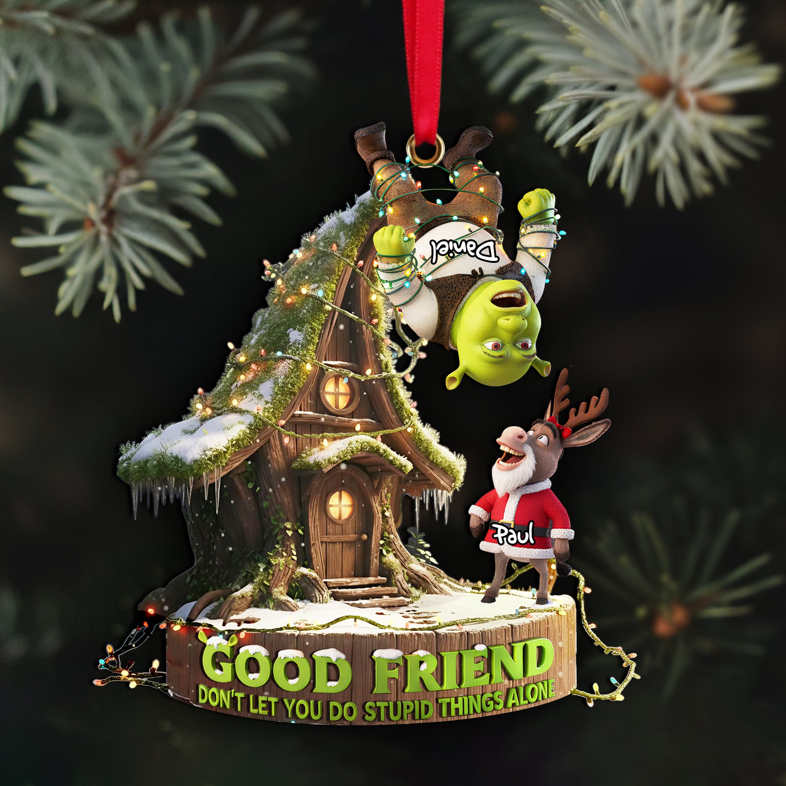 Funny Friendship Ornament - Personalized Christmas Gifts For Best Friends 04PALU260925