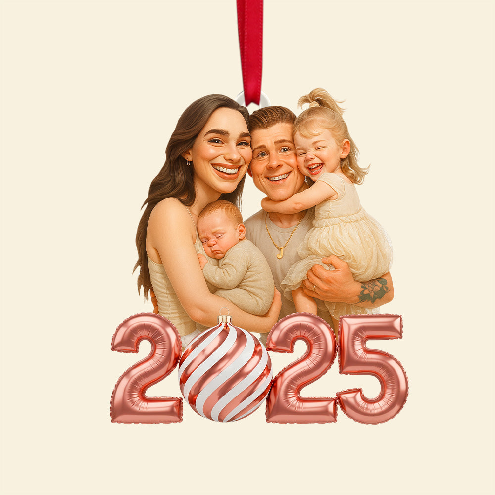 Custom Caricature Photo Personalized Gifts For Family Christmas Ornament 03pgtn130825-Homacus