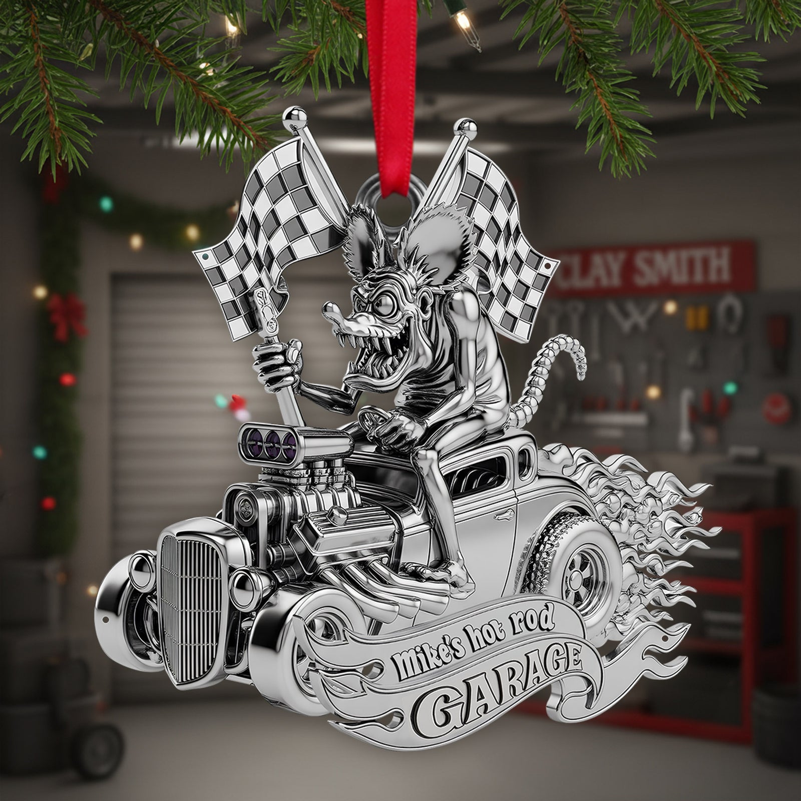 Jolly Ride Hot Rod Ornament – Personalized Gifts For Hot Rod Lovers 02QHLU050925