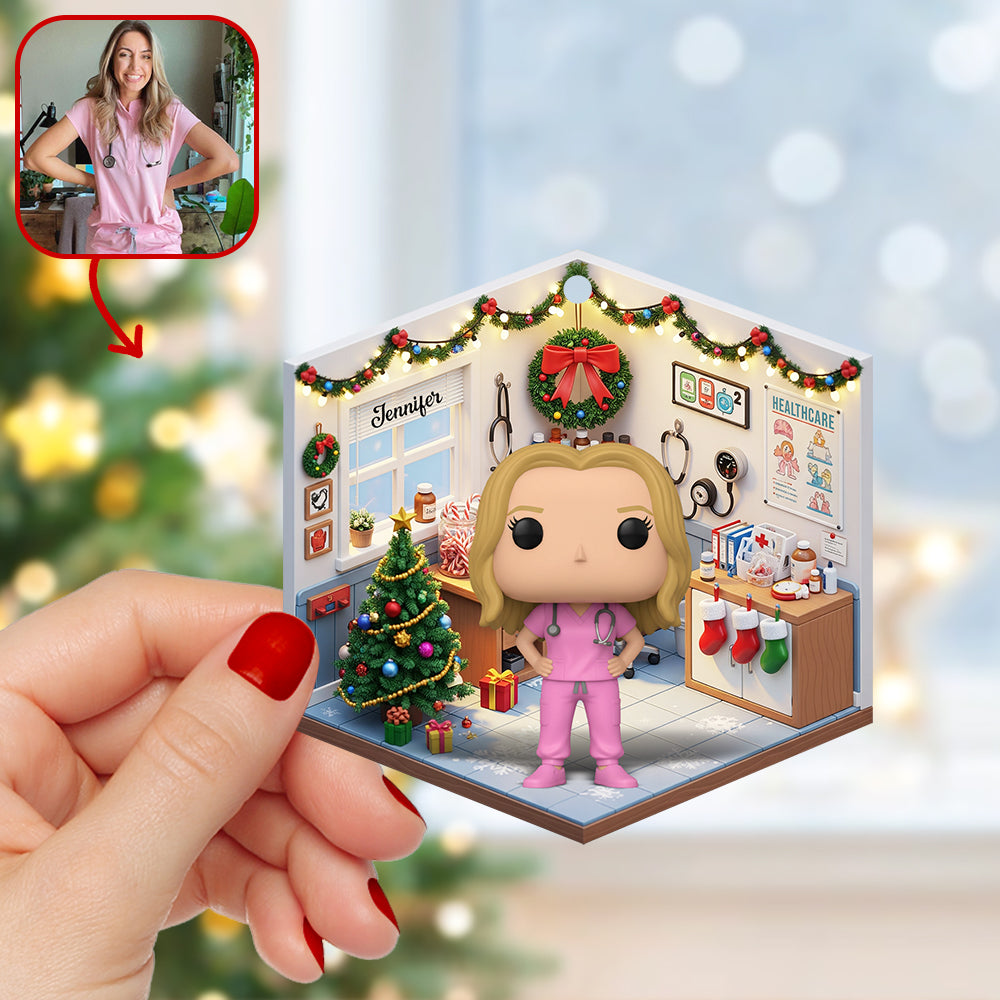 Cute Nurse Christmas Ornament - Custom Photo Gifts For Nurse 05pgqn060925