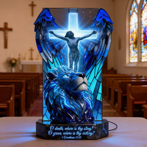 Sacred Jesus Christ & Lion Light Box, Easter Gift For Christians 05qhlu250226