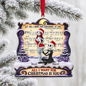 Naughty Spooky Couple Forever Love Song Acrylic Ornament - Personalized Christmas Gifts For Couples 04ohlu271026
