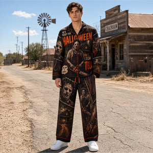 Classic Halloween Slashers Button Up Pajama Set - Personalized Halloween Gifts 03palu040926