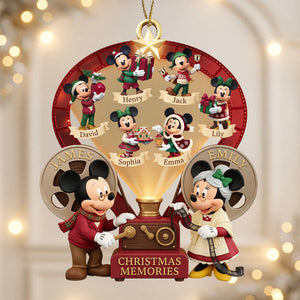 Holiday Mouse Family - Personalized Christmas Ornament 02hadt010826
