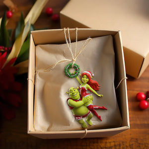 Joyful Green Couple Ornament - Personalized Gifts For Couples  02OHLU071025
