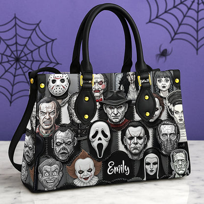 Horror Patches Leather Bag, Personalized Gifts For Horror Movie Fans 02qhqn080825