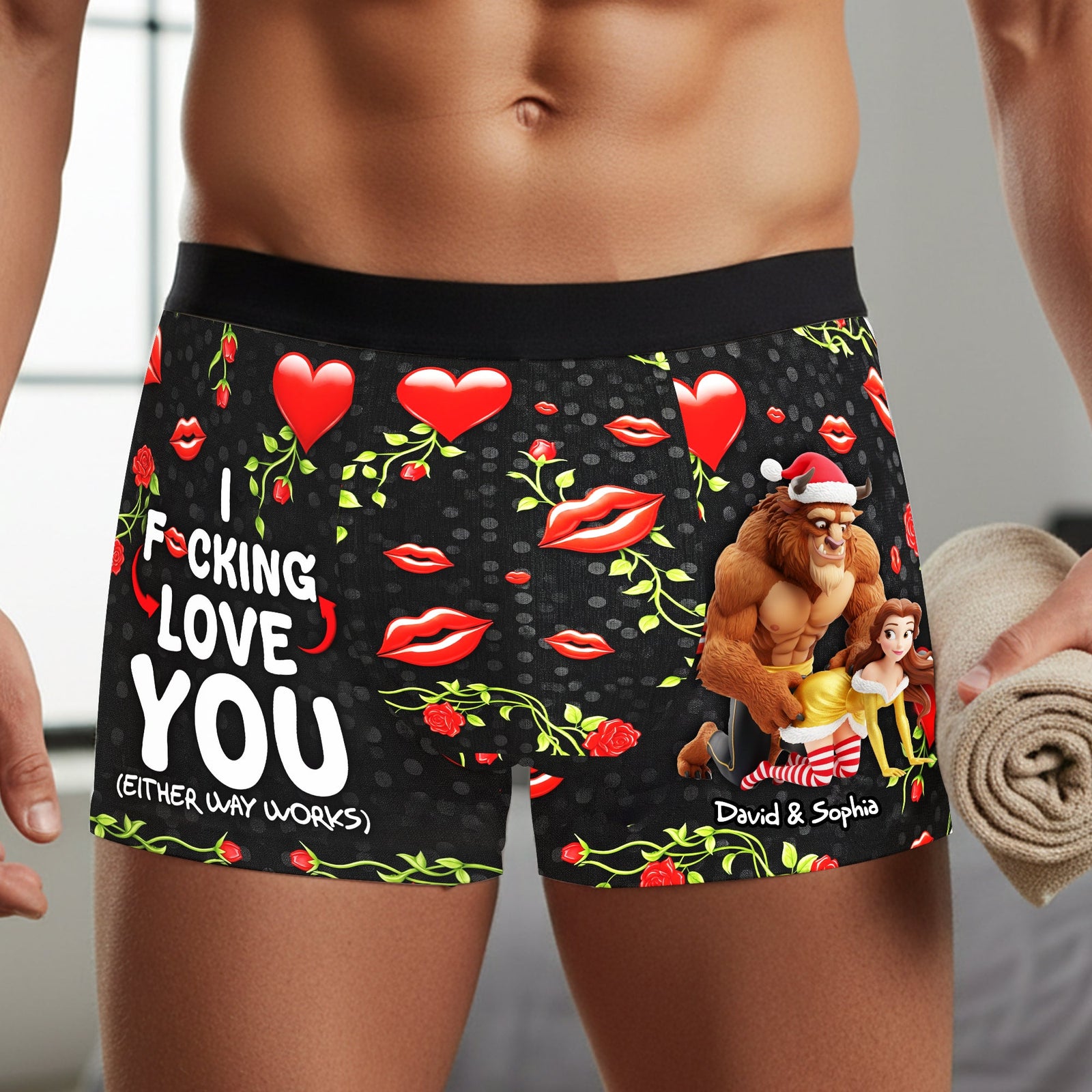 Naughty Couple Men's Boxers - Personalized Gifts For Him 03nalu180925