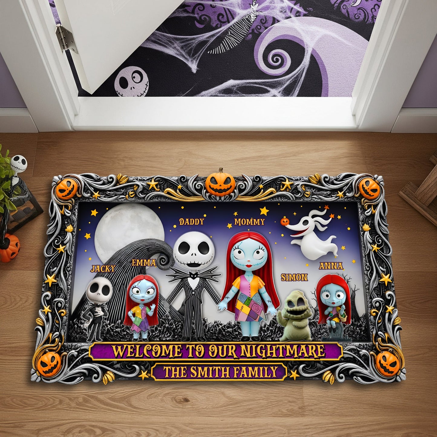 Welcome Creepy Family Doormat -  Personalized Halloween Gifts For Family 04HULU030925