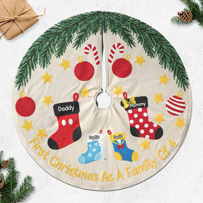 Holiday Stockings Quilted Tree Skirt - Personalized Gifts For Family 01naqn300825