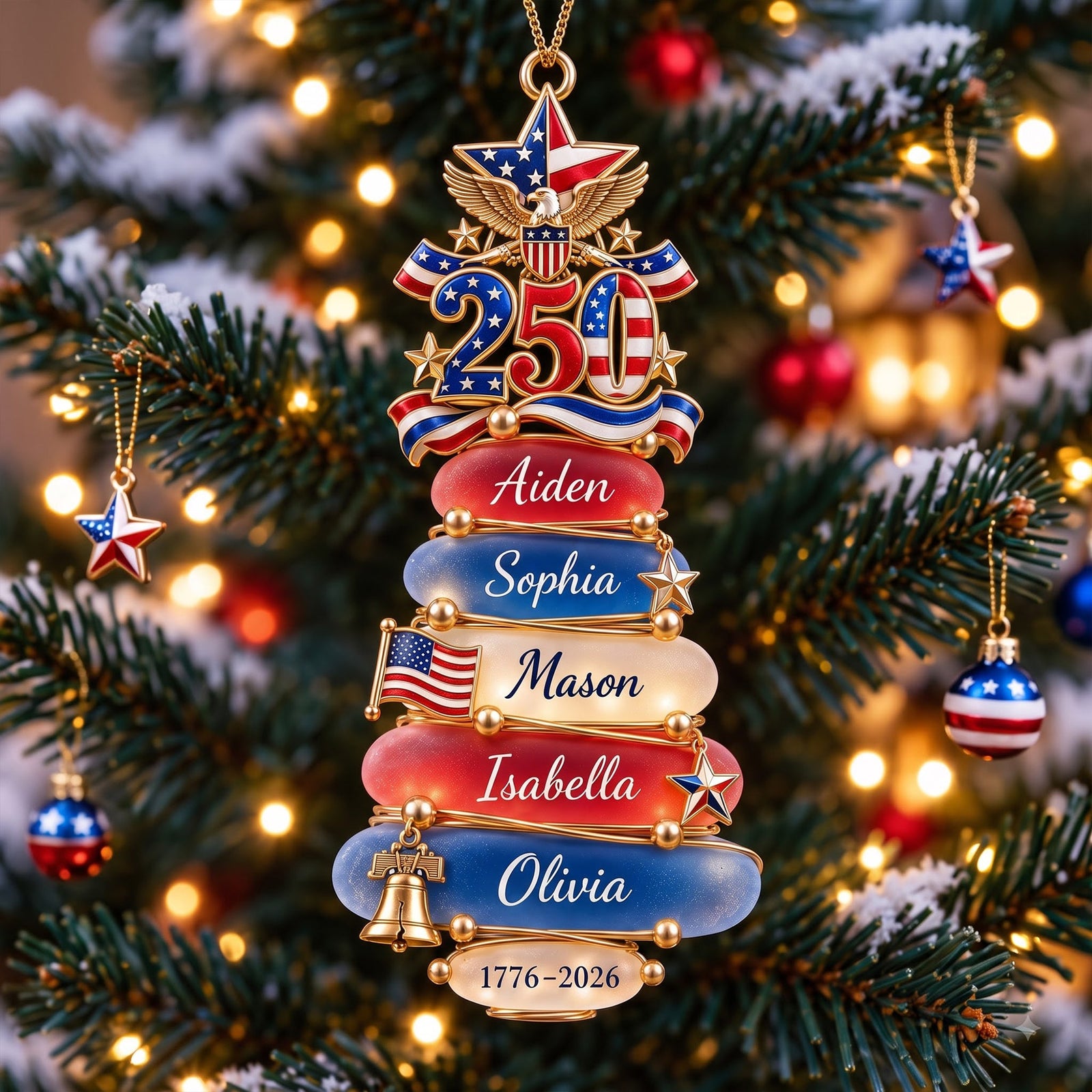 Patriot Family Acrylic Ornament - Personalized Christmas Gifts For Family 03palu101026