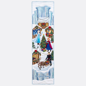 Festive Winter Village Table Runner - Personalized Gift For Family 01HAQN210826