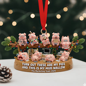 Fun Pig Office Worker Acrylic Ornament, Personalized Gifts For Coworker 04qhdt241125