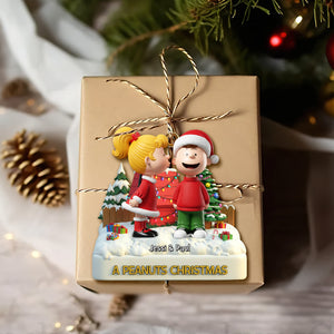 Kissing Couple Christmas Ornament Personalized Gifts For Couple 04NALU061025