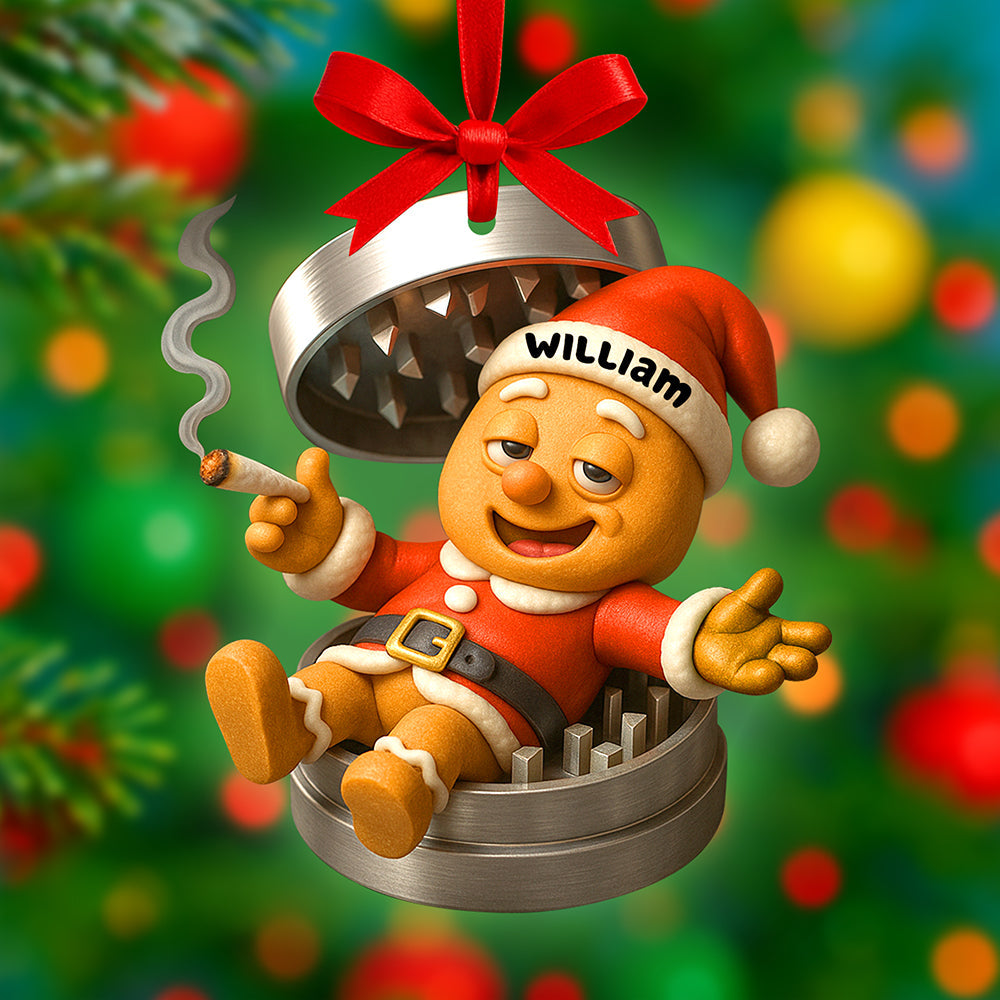 Funny Gingerbread Christmas Ornament - Personalized Gifts For Smokers 05toqn110825