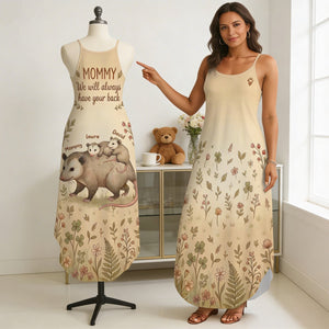 Cute Opossum Mom Suspender Maxi Dress, Personalized Mother's Day Gifts 03qhqn170326