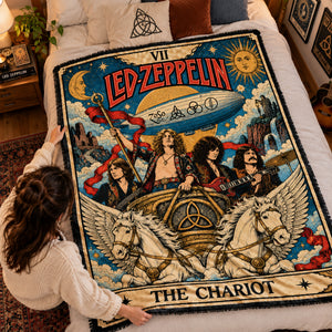 Led Zeppelin Hard Rock Tarot Card Blanket  - Personalized Gifts For Music Lovers 06HULU281026