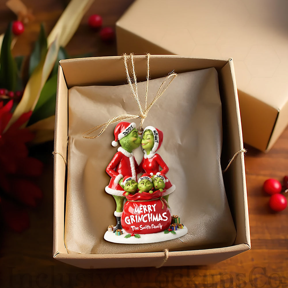 Festive Family Love Ornament - Personalized Christmas Gift For Family 02NALU150925