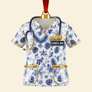 Nurse Toile de Jouy Acrylic Ornament - Personalized Christmas Gifts For Nurse 05PGDT300925