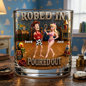 Roped In & Chilling Whiskey Glass - Personalized Gifts For Couple 04TOLU190626
