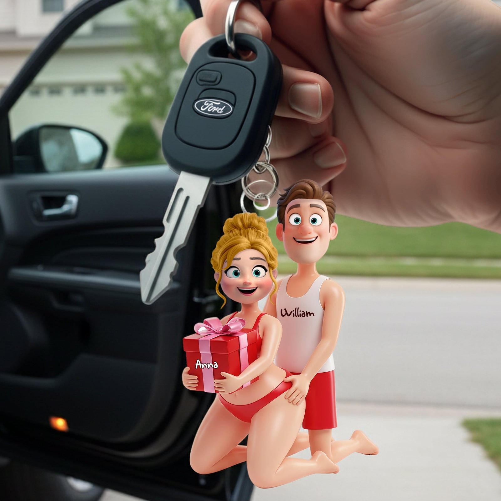 Playful Couple Acrylic Keychain - Personalized Gifts For Couples 06OHLU291125