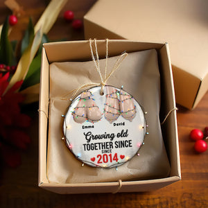 Funny Old Couple Ornament - Personalized Gift For Couple Christmas Ornament 01OHLU251025
