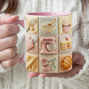 Bake With Love Accent Mug - Personalized Gifts For Bakers 04TOLU241025