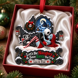 Gothic Naughty Christmas Ornament - Personalized Gifts For Couple 06ohlu170926