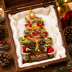 Mischievous Santa Family Ornament - Personalized Christmas Gifts 06HAQN210826