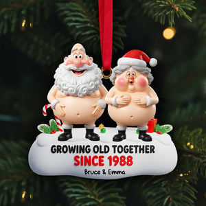 Growing Old Couple Ornament - Personalized Funny Gifts For Couple 04OHLU031025