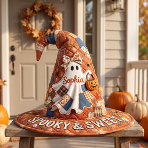 Spooky & Sweet Boo Quilt Witch Hat - Personalized Gifts For Halloween 05toqn120826