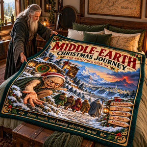 Epic Fantasy Quest Christmas Blanket - Personalized Gifts 07TTLU191026