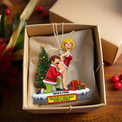 Festive Kiss Couple Ornament - Personalized Christmas Gift For Couples 03OHLU190925