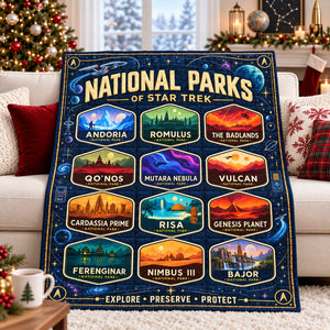 Cosmic National Parks Blanket - Personalized Gifts For Sci-Fi Lovers 03naqn061026