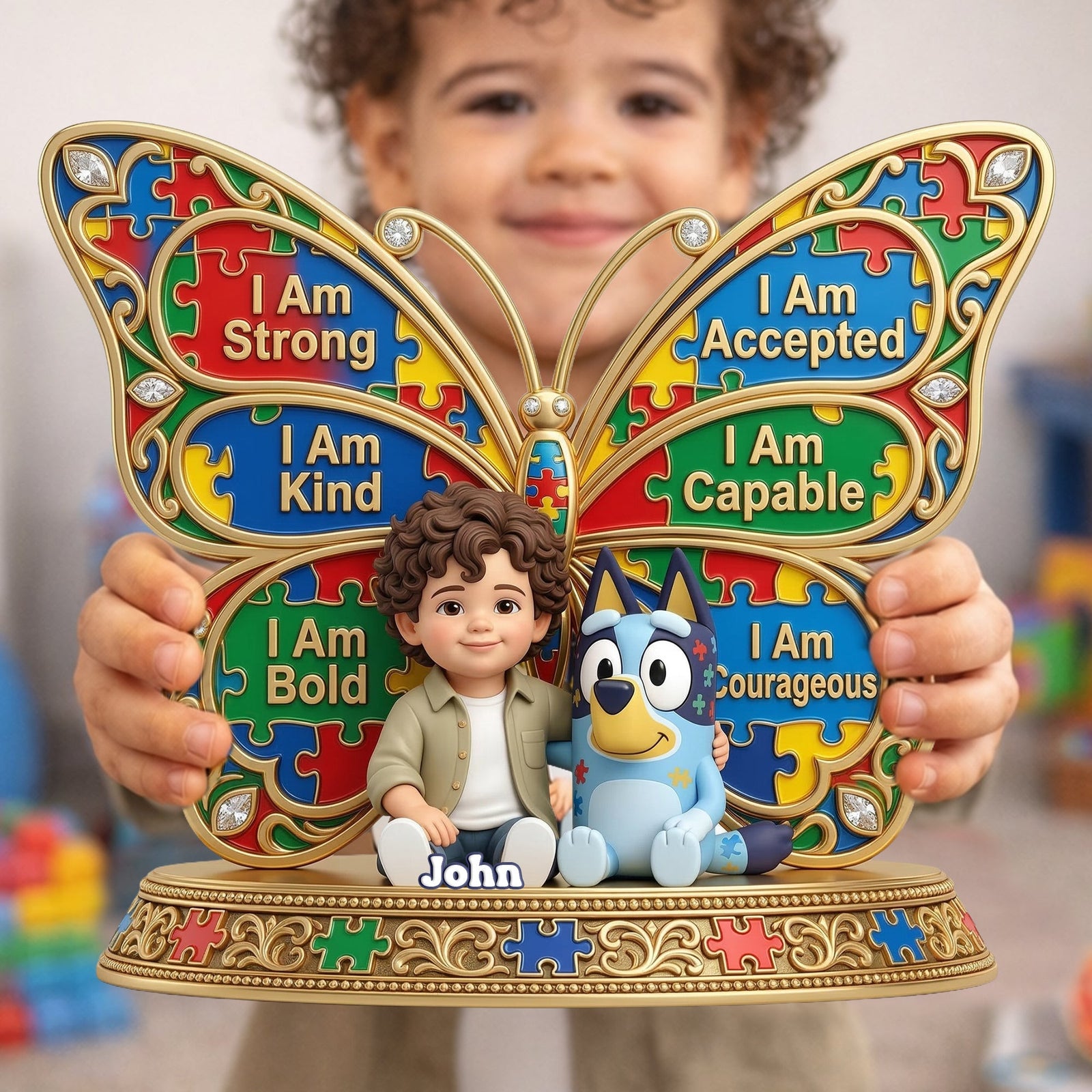 Autism Kid Acrylic Plaque Custom Photo - Personalized Gifts For Autism Awareness 02nalu170326