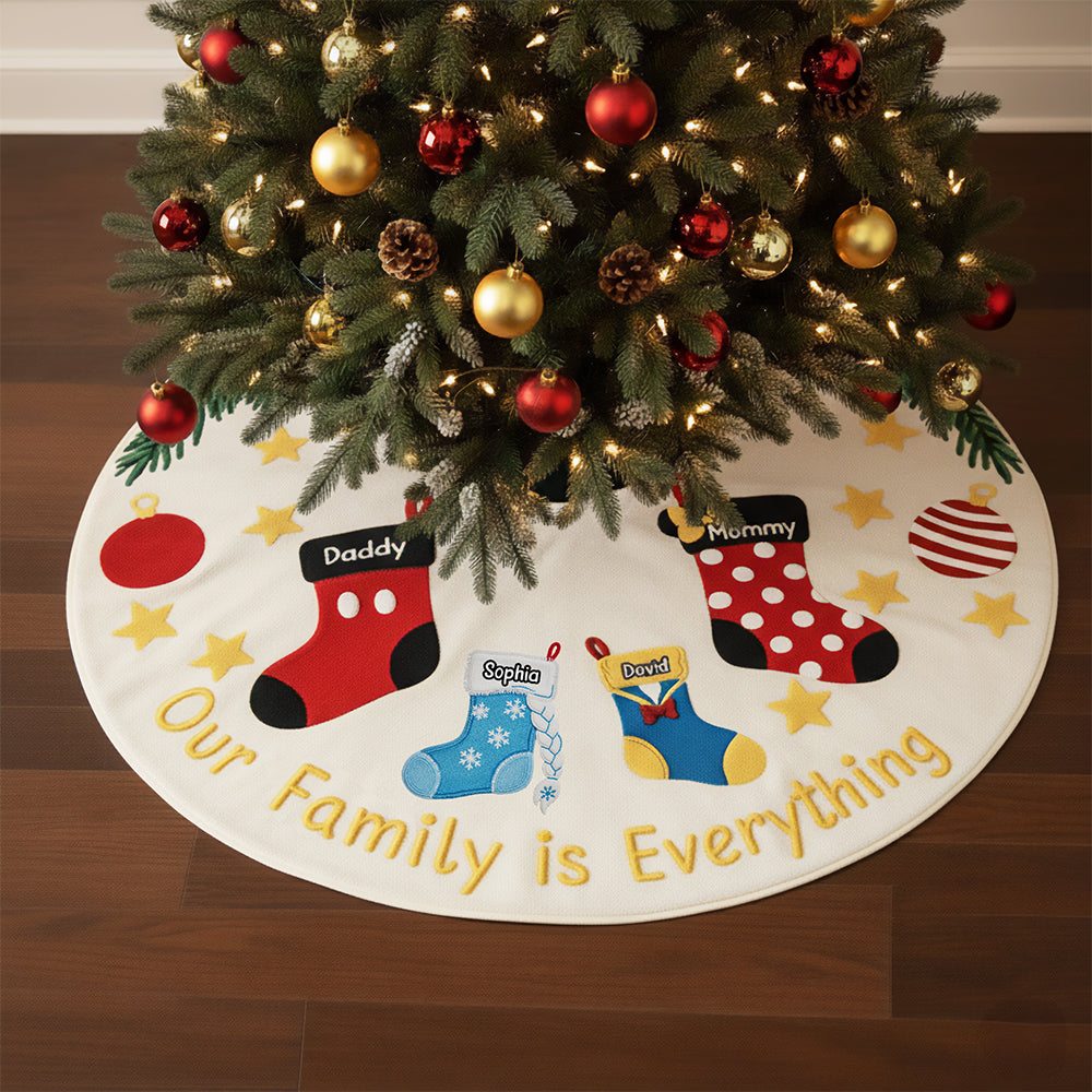 Holiday Stockings Quilted Tree Skirt - Personalized Gifts For Family 04naqn100925