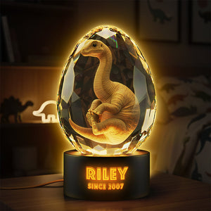 Cute Dino In Glass Egg Light Box - Personalized Gift For Dinosaur Lovers 04HYTA111225