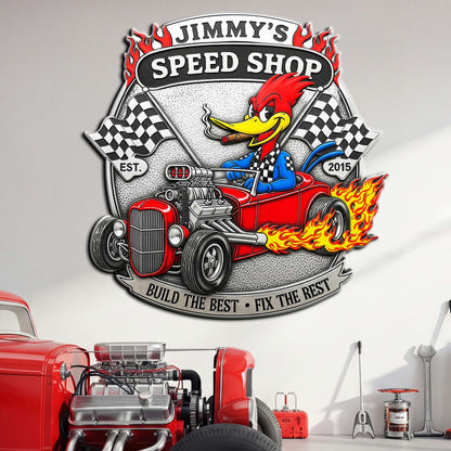 Christmas Garage Sign – Personalized Hot Rod Metal Decor 04QHLU300625