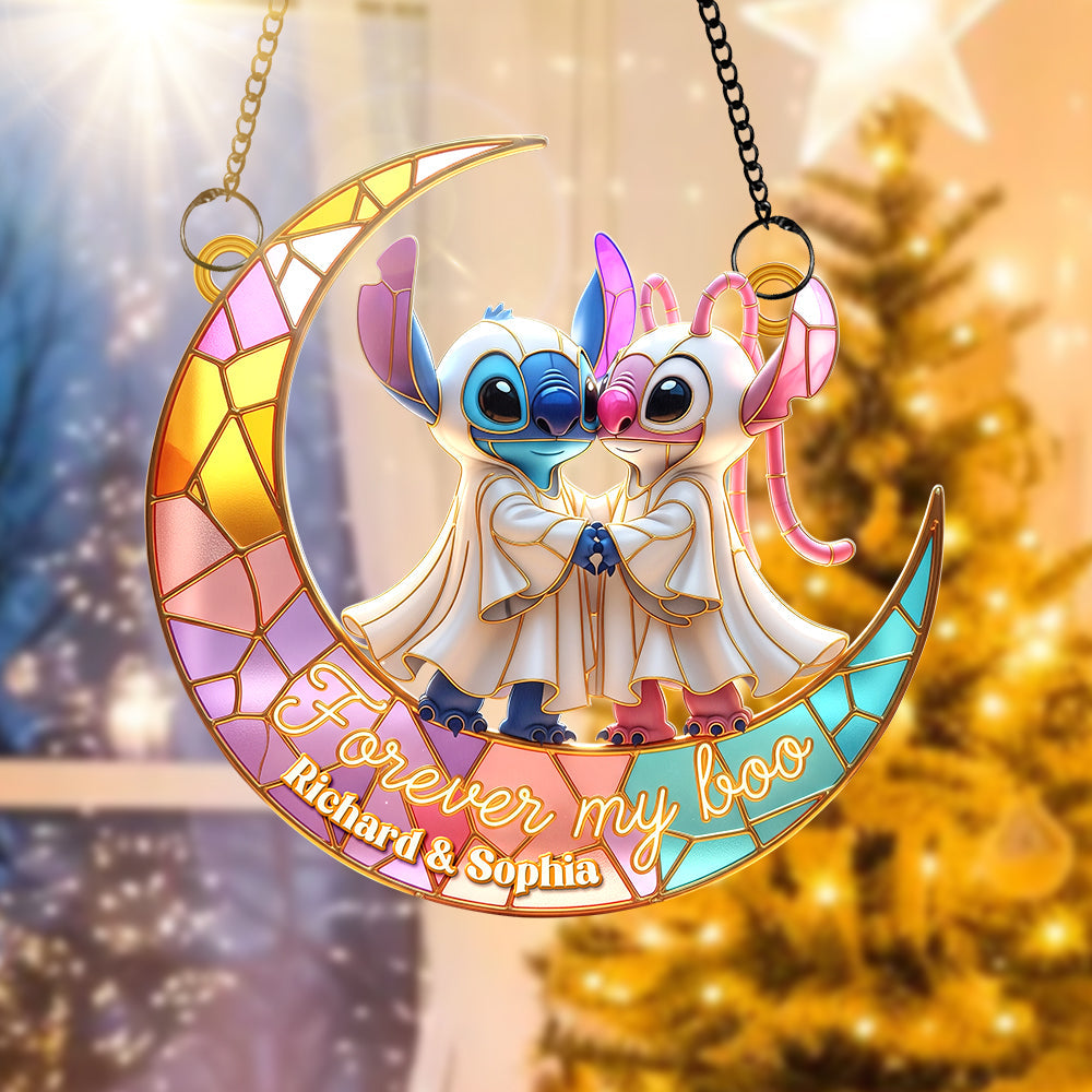 Cartoon Couple Suncatcher Ornament - Personalized Gifts For Couple 03naqn070825