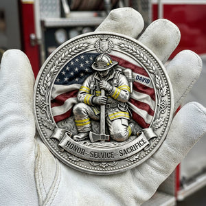 Firefighter Pride Printed Metal Coin - Personalized Gifts For Firefighter 03TOQN230226