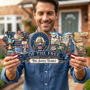 Proud Anniversary Home Of The Free Acrylic Sign, Personalized Decor Gifts For Patriots 04qhqn020626